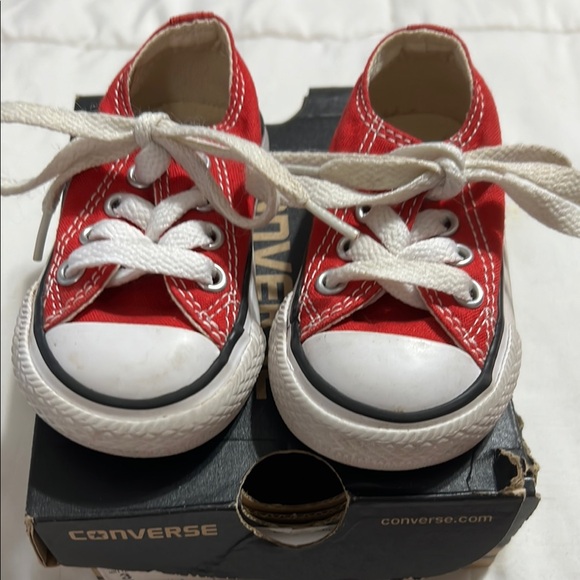 Converse Kids Red Canvas Sneakers - Picture 1 of 4